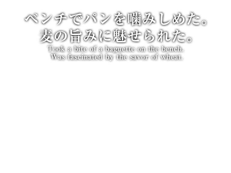 ベンチでパンを噛みしめた。麦の旨みに魅せられた。